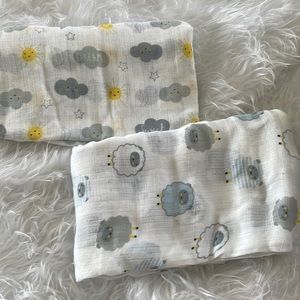 Swaddling blankets for baby. Two blankets